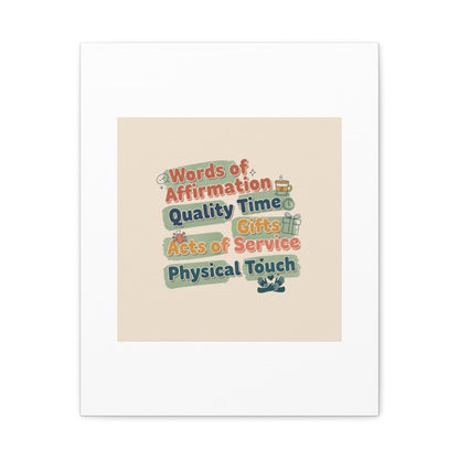 Love Languages List Matte Canvas Wall Art | love language meme, relationship humor