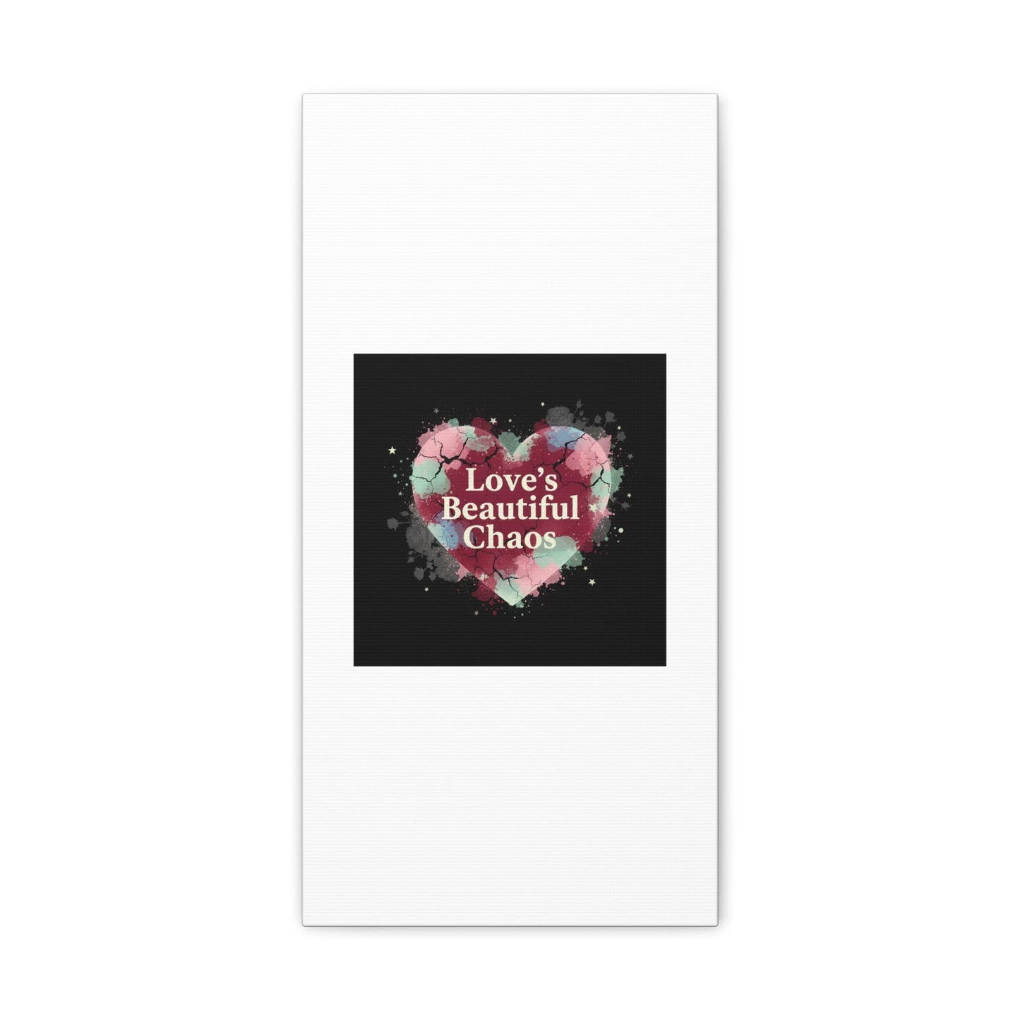 Love's Beautiful Chaos Canvas Print | Soft Grunge Hearts, Distressed Heart Art