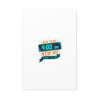 4AM Club New Year Graphic Canvas | Holiday Party Novelty, Festive New Year Decor