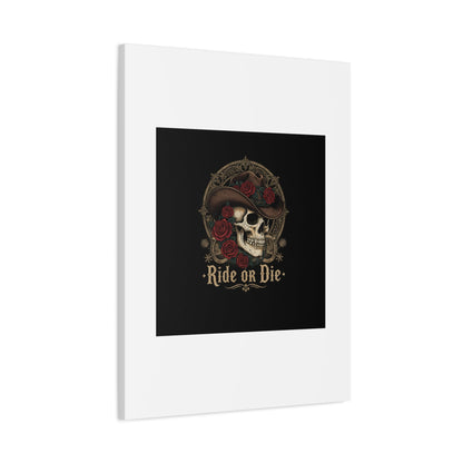 Ride or Die Skull Canvas | Western Skull Art, Gothic Americana