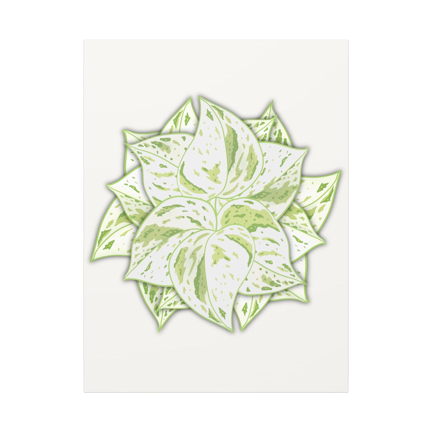 Snow Queen Pothos Canvas Print – Botanical Wall Art