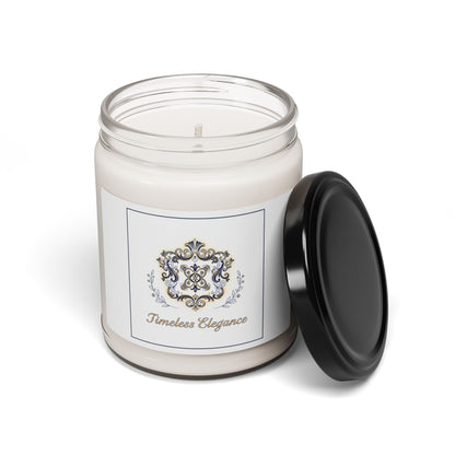 Ornate Brooch Emblem Candle, Soy Jar, Vintage Formalwear Accents