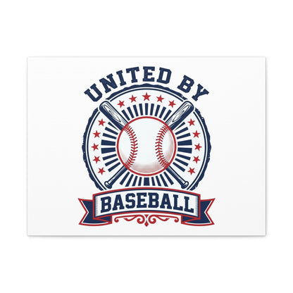 United by Baseball Canvas | Patriotic Baseball Graphic, Red White Blue Wall Art