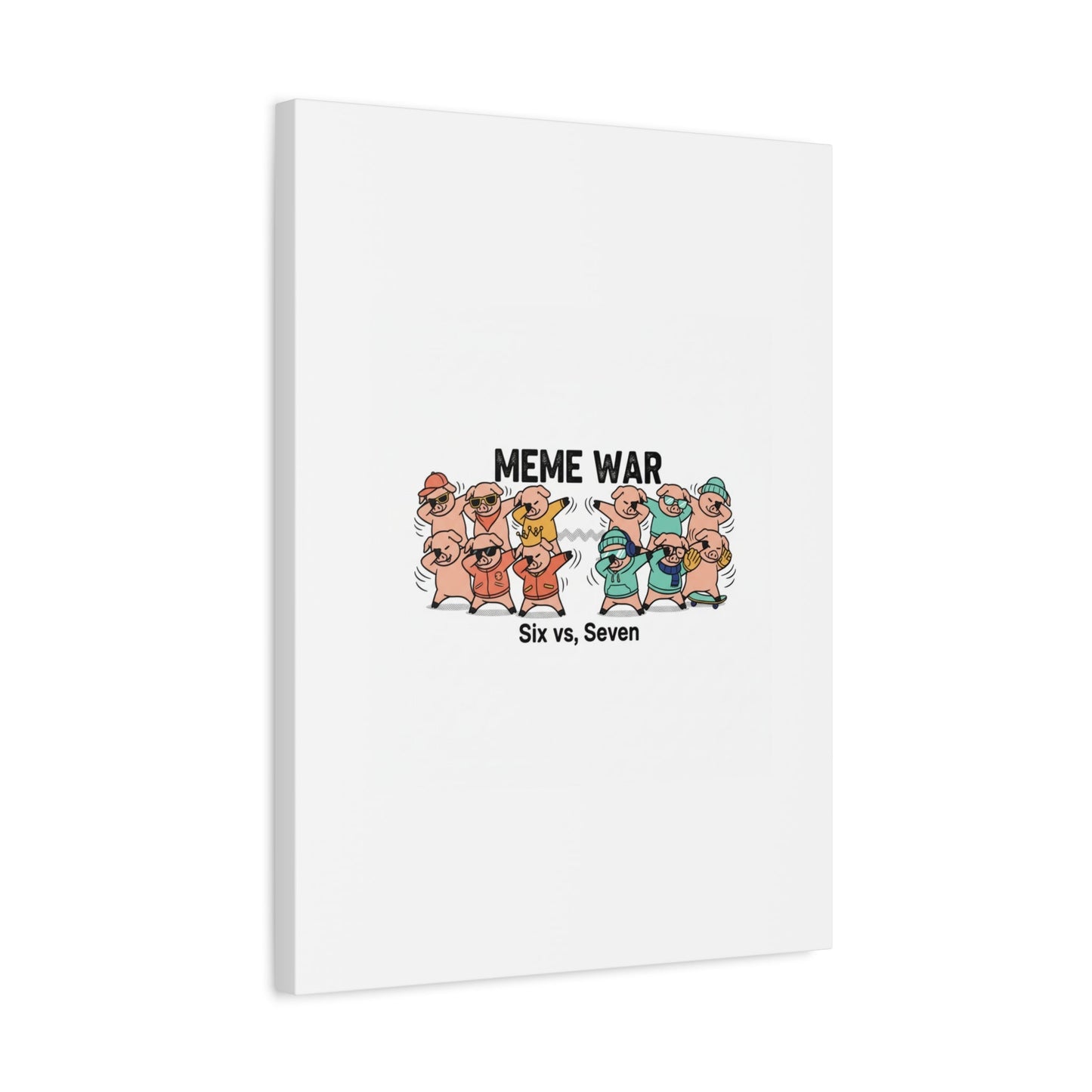 Meme War: Six vs. Seven Canvas Wall Art