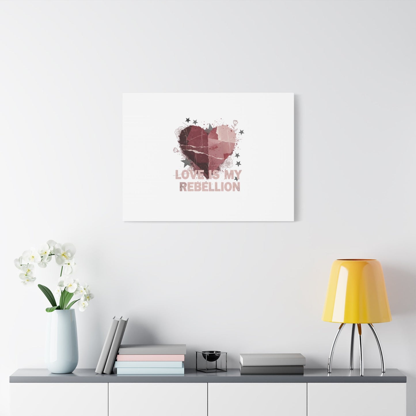 Love Is My Rebellion Canvas | Soft Grunge Hearts, Distressed Valentine Collage