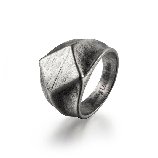 Minimalist geometric square diamond-shaped retro rings