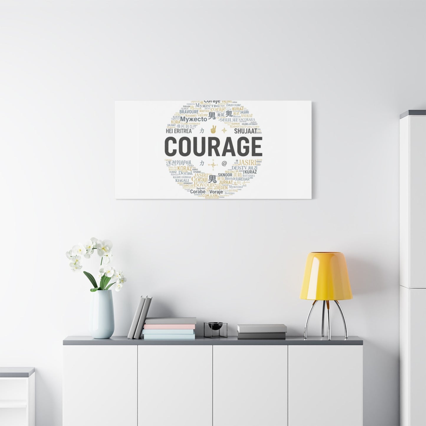 Courage Word Cloud Canvas | Fresh-Start Minimalism art print