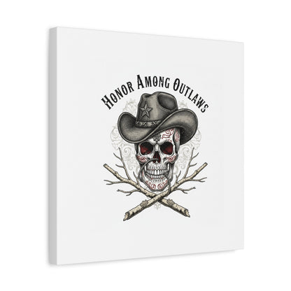 Honor Among Outlaws Canvas | Western Skull Art, Gothic Americana Desert Noir