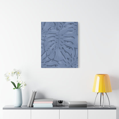 Blue Monstera Canvas Print – Botanical Wall Art