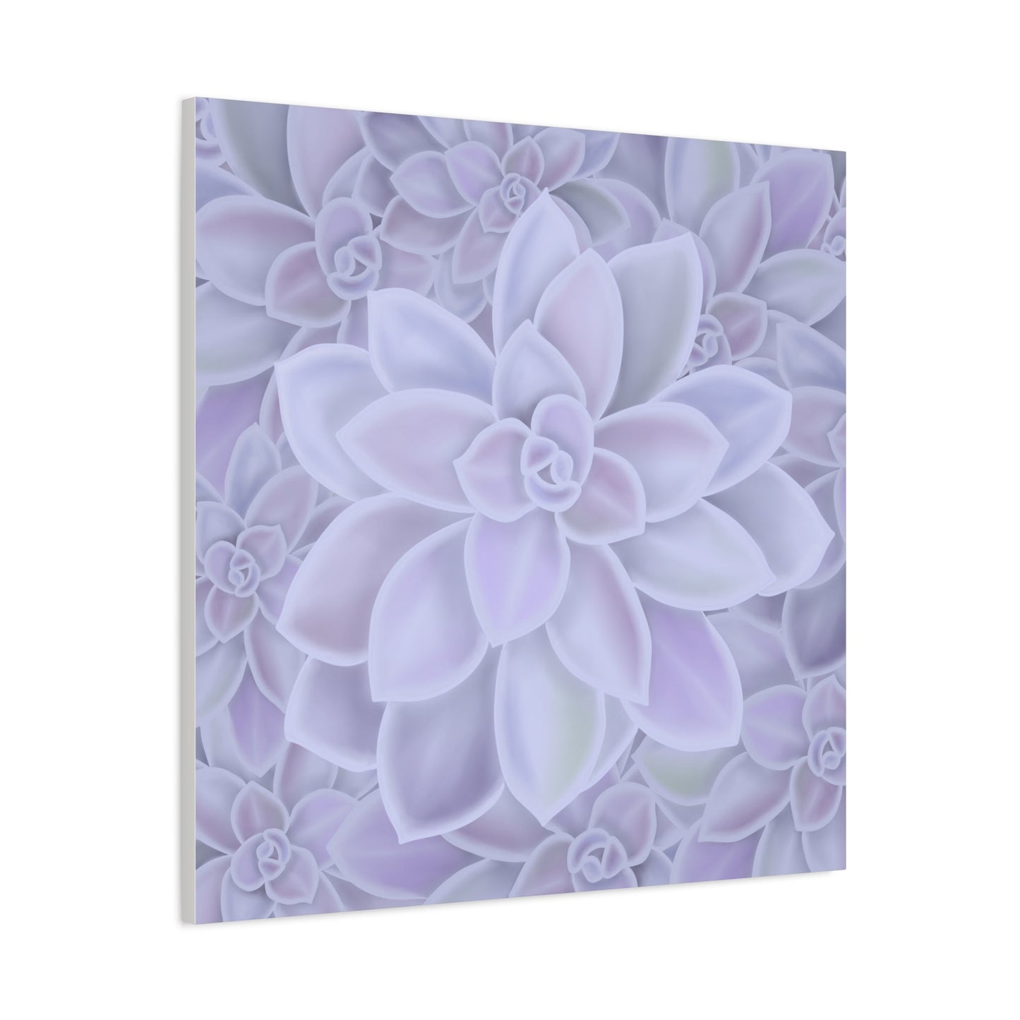Graptopetalum Murasaki Succulent Pattern Canvas Print – Botanical Wall Art
