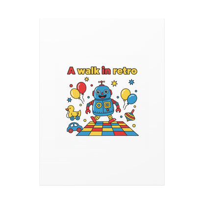 Retro Toy Robot Canvas | Throwback Kid, Primary Color Nostalgia
