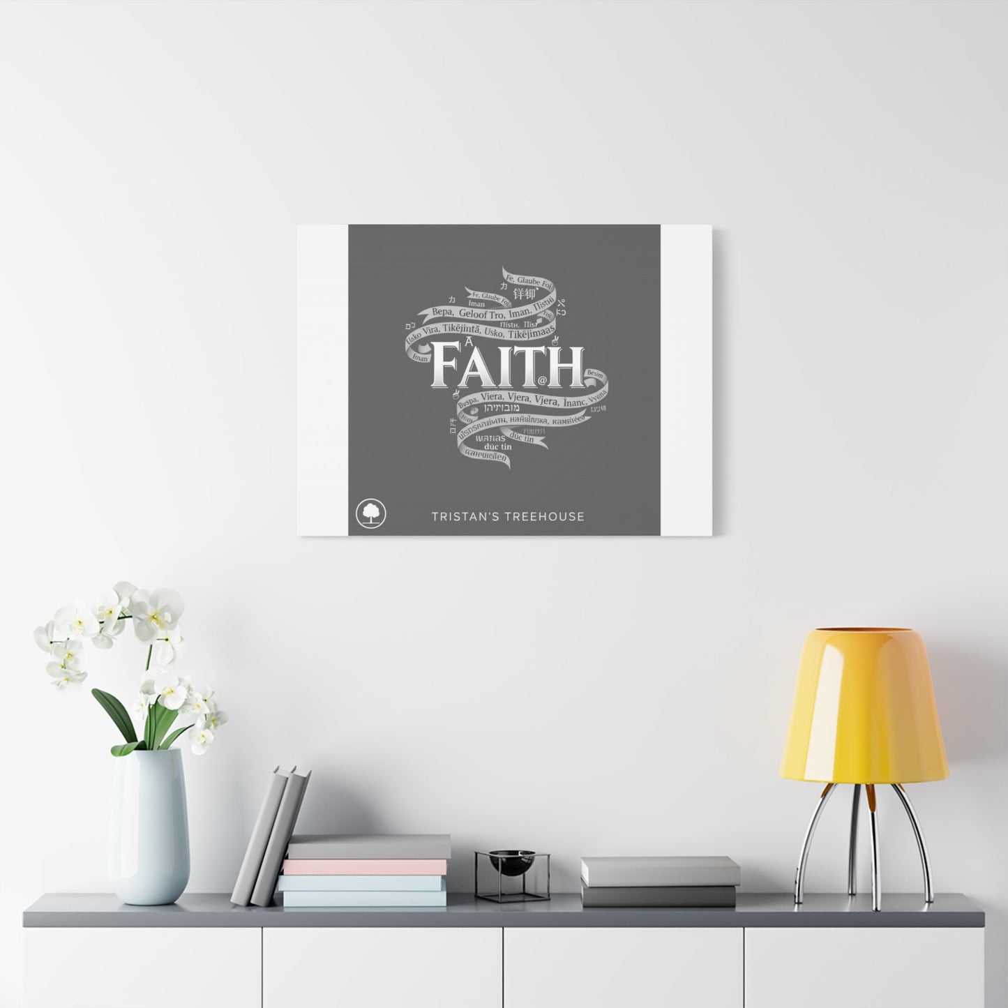handwritten faith ribbon Canvas | sketch aesthetic, doodle design