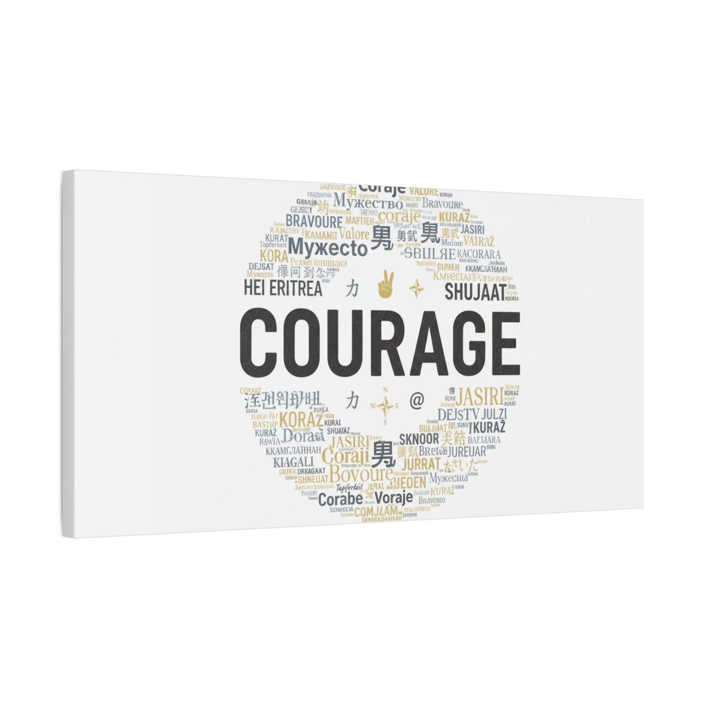 Courage Word Cloud Canvas | Fresh-Start Minimalism art print