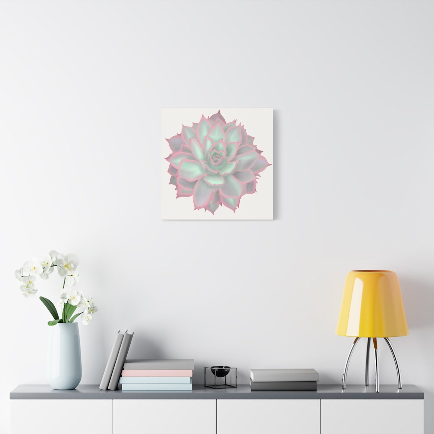 Echeveria Violet Queen Succulent Canvas Print – Botanical Wall Art