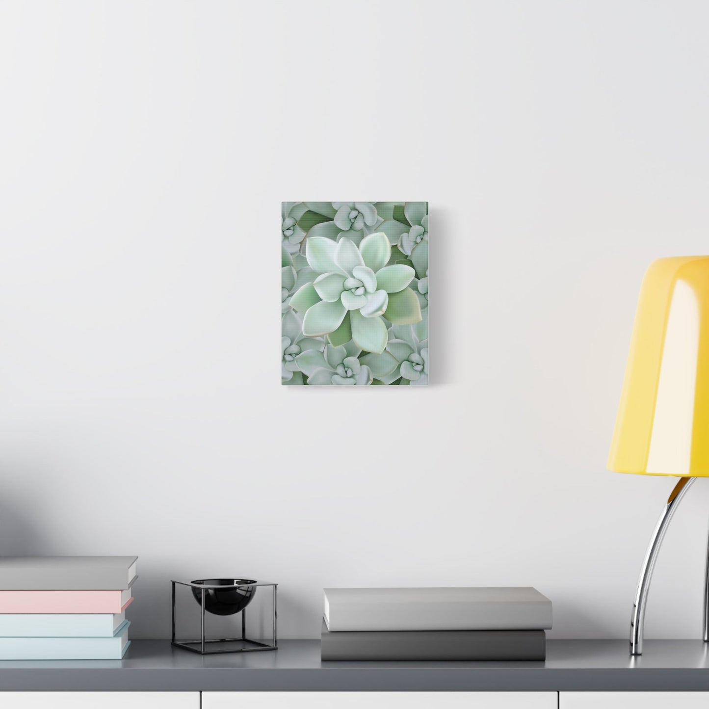 Pachyveria Haagei Succulent Pattern Canvas Print – Botanical Wall Art