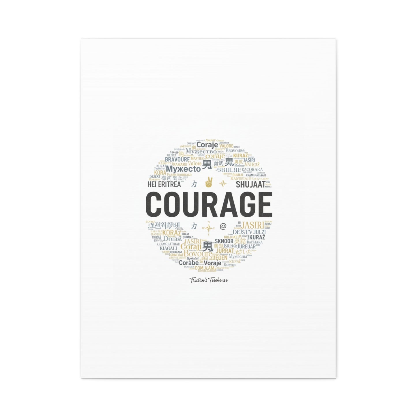 Courage Word Cloud Canvas | Fresh-Start Minimalism art print