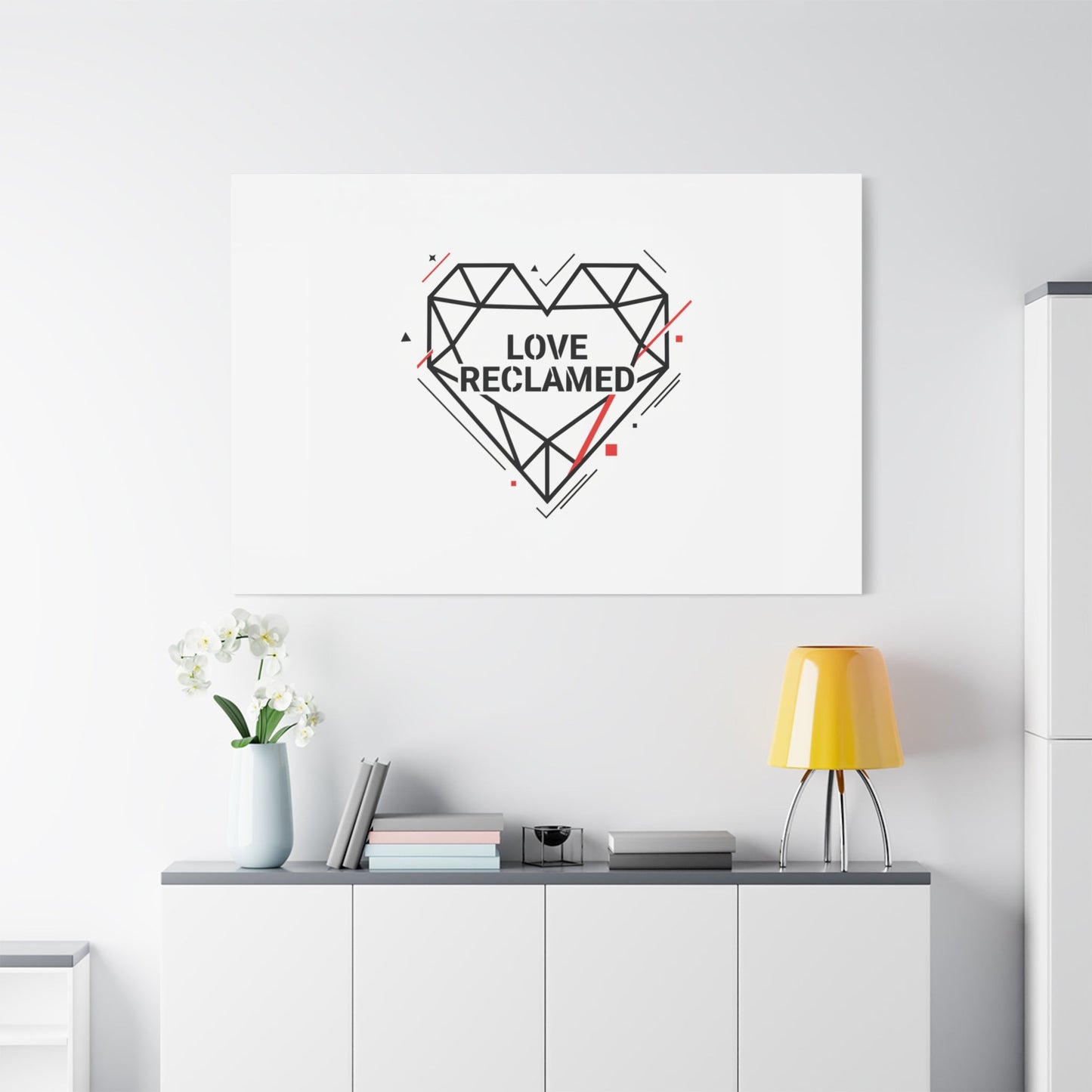 Love Reclaimed Canvas | modern heart design, minimalist love icon