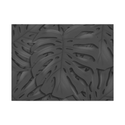 Charcoal Monstera Canvas Print – Botanical Wall Art