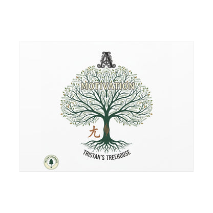 Handwritten Doodle Tree Canvas | Matte Stretched Wall Art