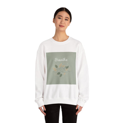 Breathe mountain leaf design Sweatshirt | nature vibes, calming minimal