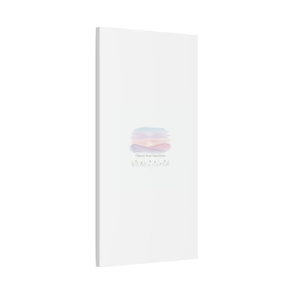 Choose Your Intentions Canvas, soft wellness poster, pastel gradient mindfulness art