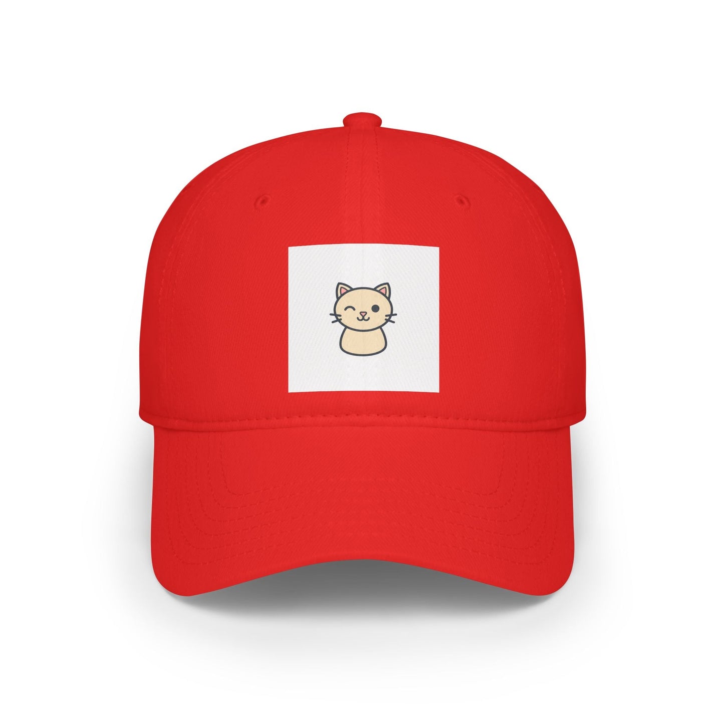 Cute Cat Patch Baseball Cap — Minimalist Kitten Embroidered Hat