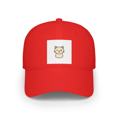 Cute Cat Patch Baseball Cap — Minimalist Kitten Embroidered Hat