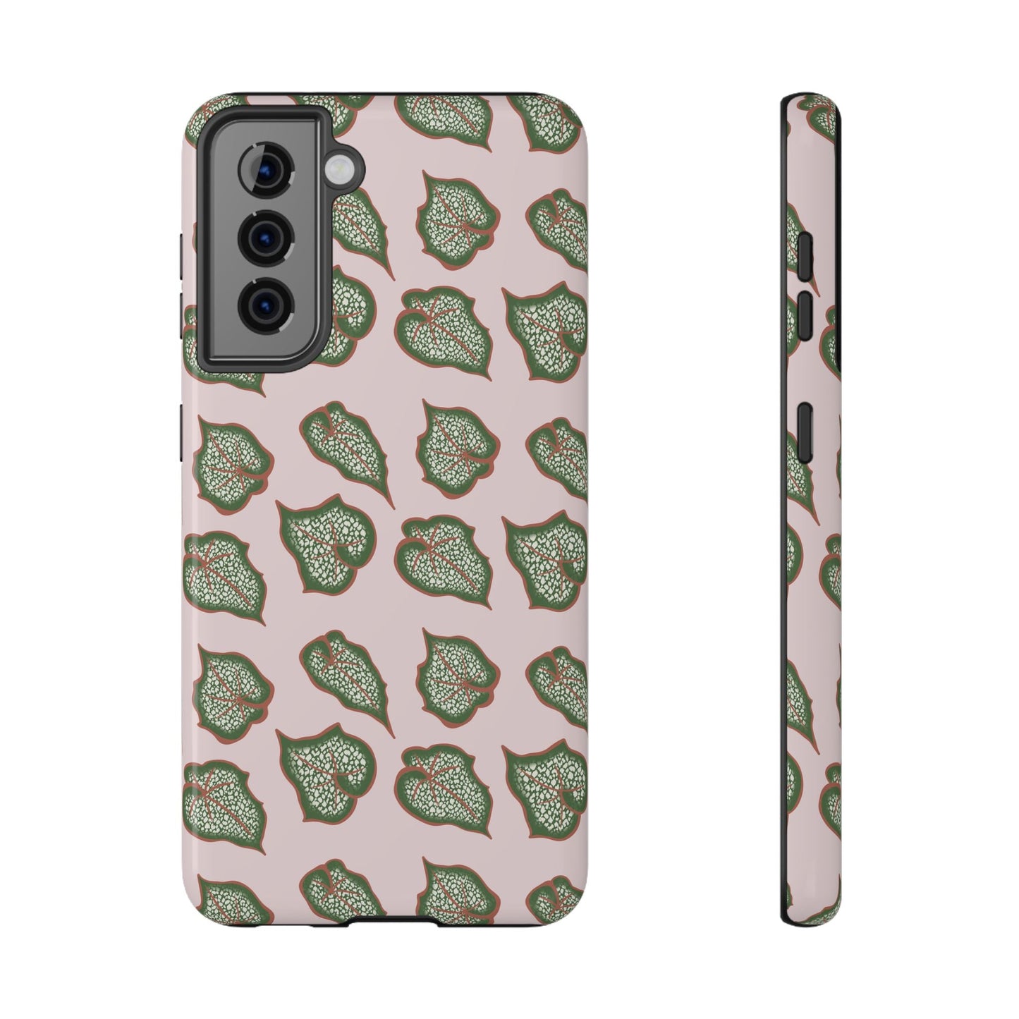 Begonia Pattern Phone Case – Dual Layer Protective Cover