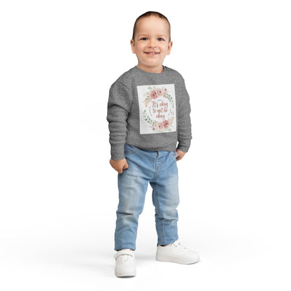 Toddler Sweatshirt — "It's Okay to Not Be Okay" Floral Comfort Crewneck