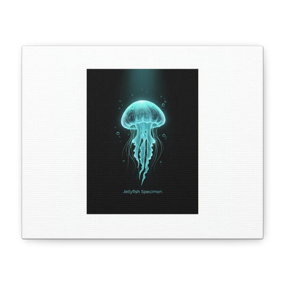 Bioluminescent Jellyfish Art Canvas | Deep Sea Aesthetic, Neon Glow