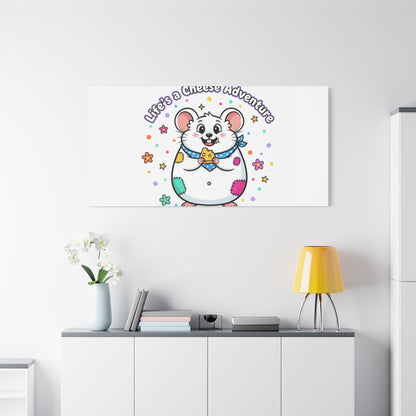 Life's a Cheese Adventure Canvas | Rodent-Core rat art print