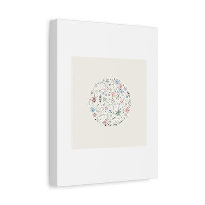 Doodle Circle Line Drawing Matte Canvas, Hand-Drawn Sketch Art