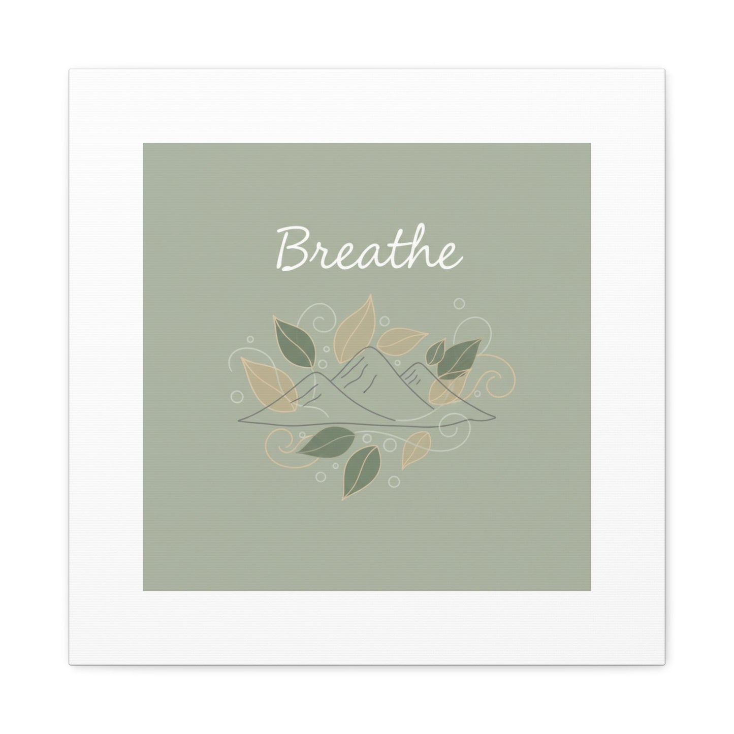 Breathe Mountain Line Canvas | Nature Symbols, Minimal Forest Wall Art