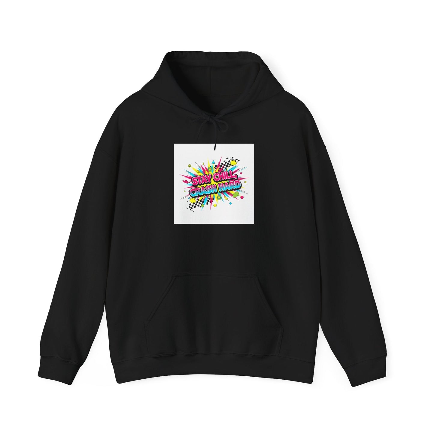 Crash Out Neon Meltdown Hoodie | skate graffiti, warning decal