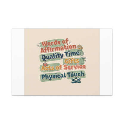 Love Languages List Matte Canvas Wall Art | love language meme, relationship humor