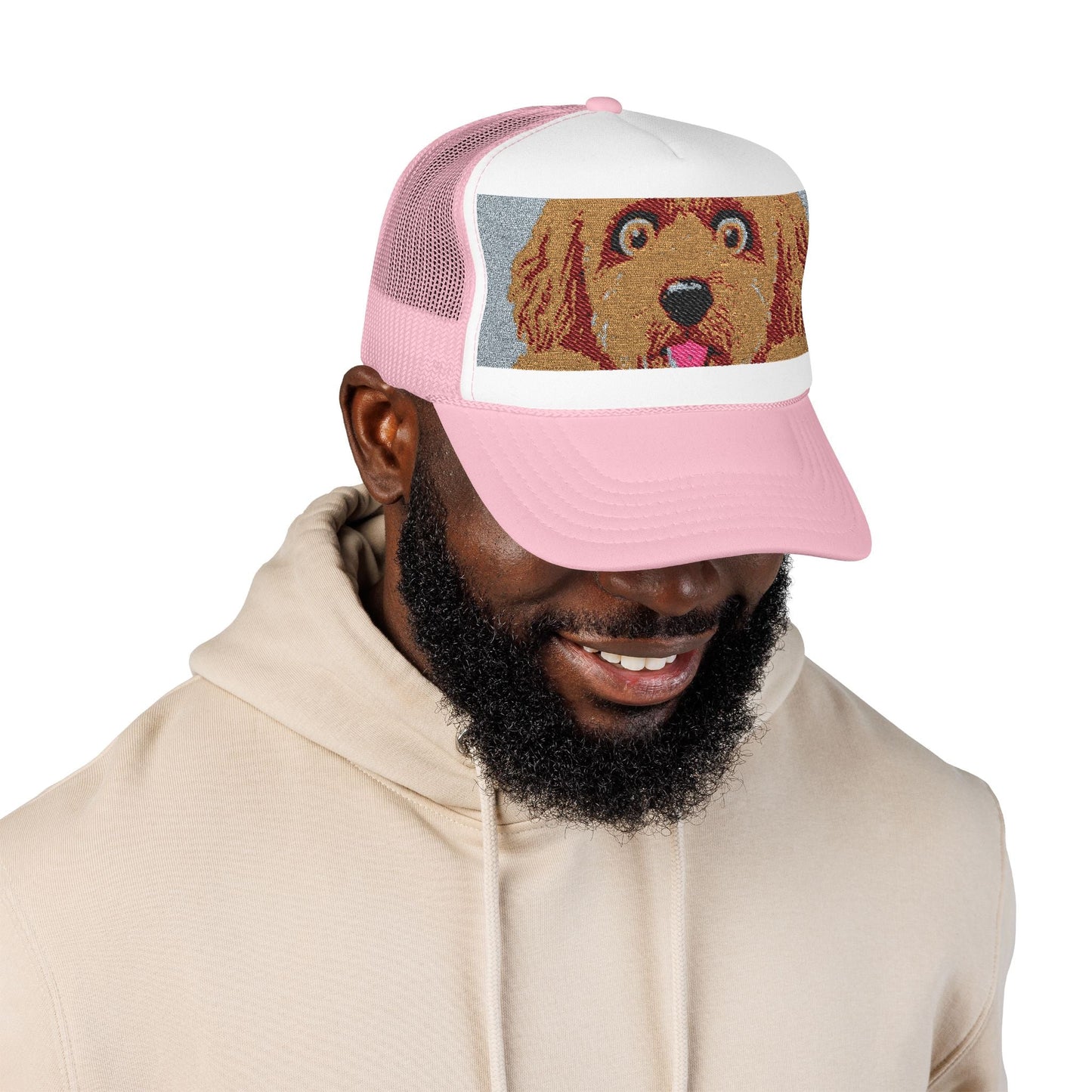 Meme Dog Embroidered Trucker Hat — 'Embrace the Fur'