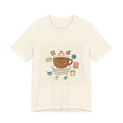 Morning Chaos Coffee & Kids Tee | mom life tee, tired parent shirt