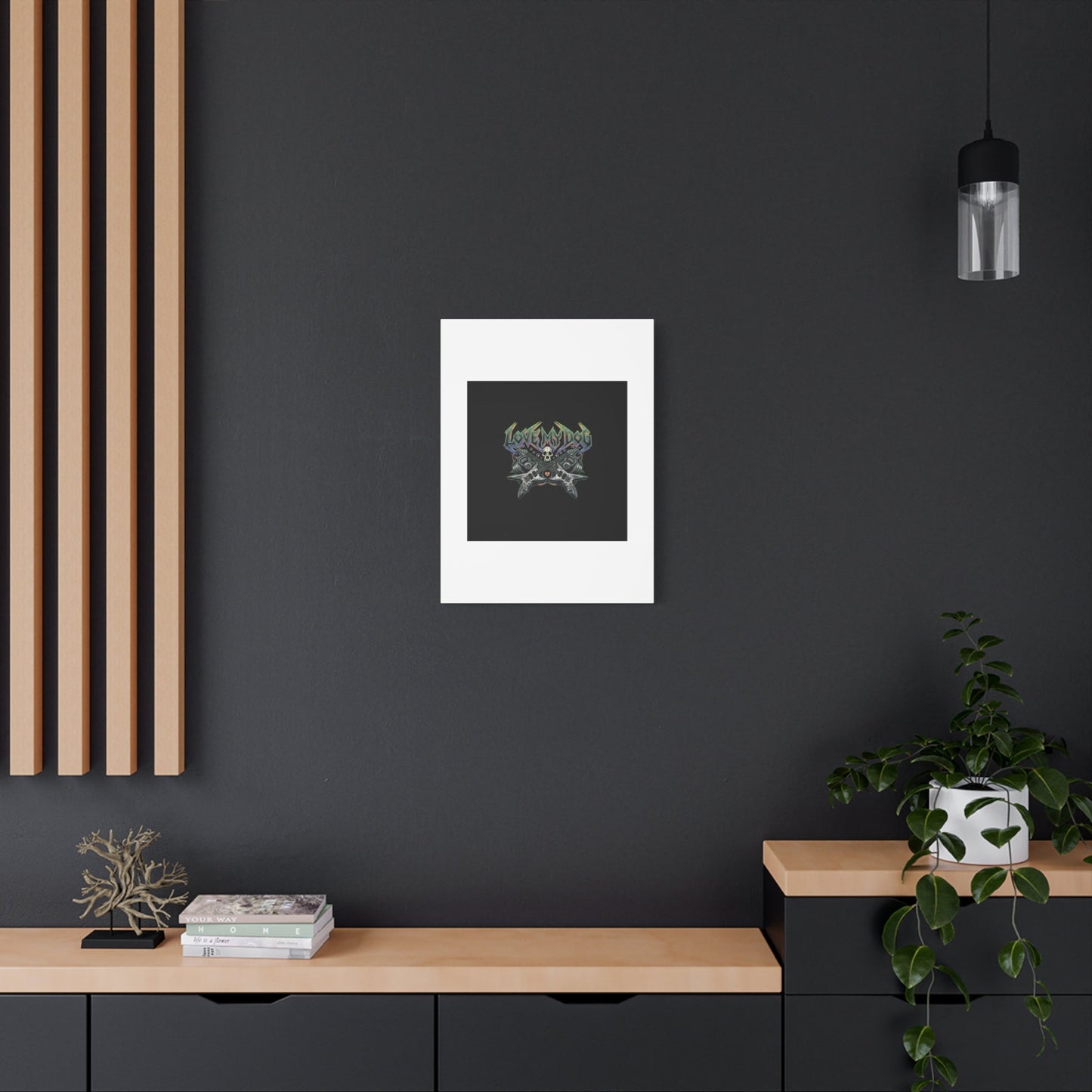 Love My Dog metal font Canvas | gothic wellness quote, edgy self-care merch
