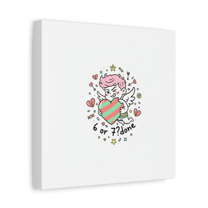 Weird Cupid heart illustration Canvas | Weird Valentine, quirky chaotic love