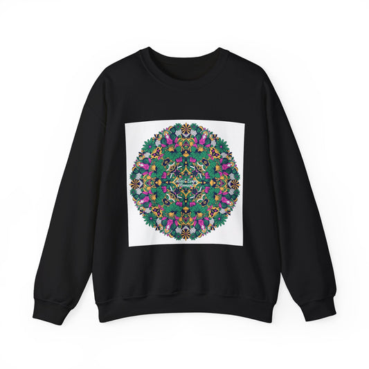 Psychedelic Botanical Mandala Crewneck | Festival Art Sweatshirt