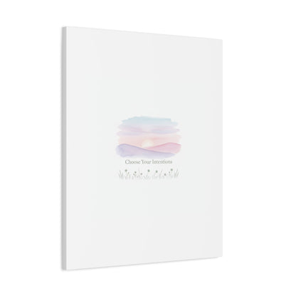 Choose Your Intentions Canvas, soft wellness poster, pastel gradient mindfulness art