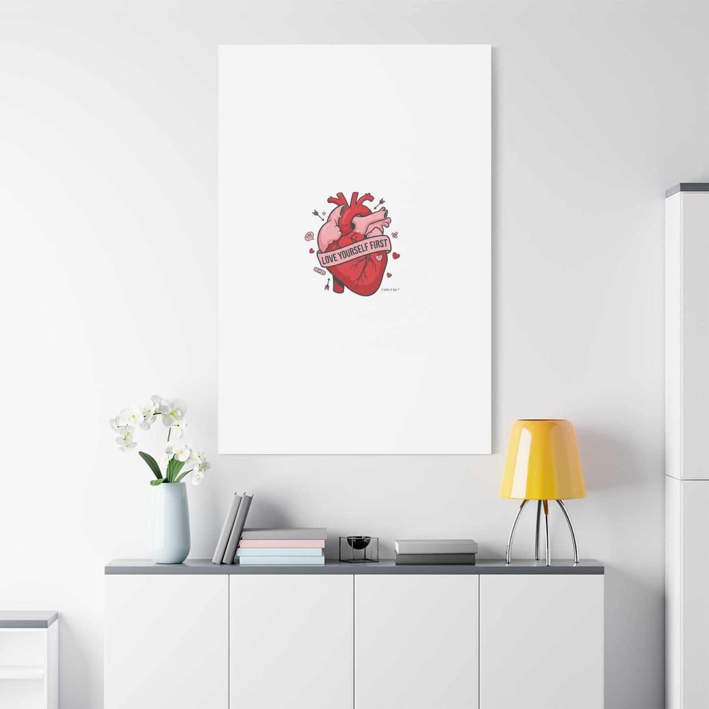 Love Yourself First Canvas, Hearts-with-a-Twist, Anti-Valentine Art
