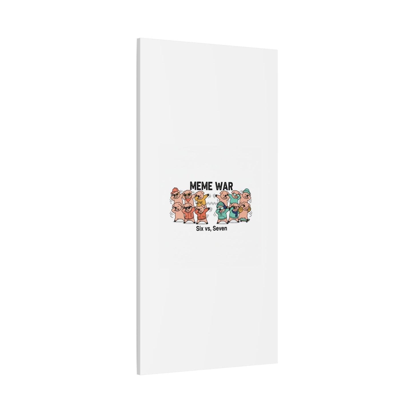 Meme War: Six vs. Seven Canvas Wall Art