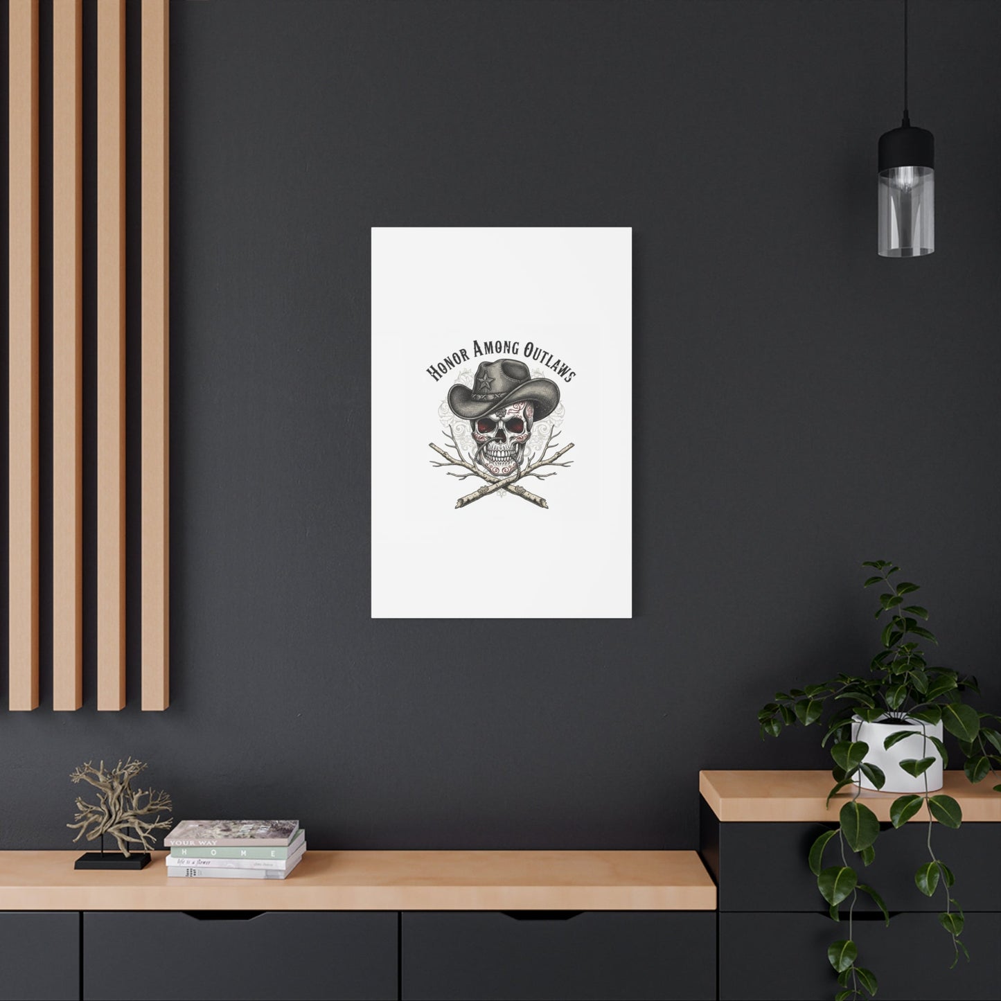 Honor Among Outlaws Canvas | Western Skull Art, Gothic Americana Desert Noir