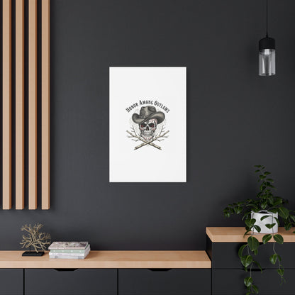 Honor Among Outlaws Canvas | Western Skull Art, Gothic Americana Desert Noir