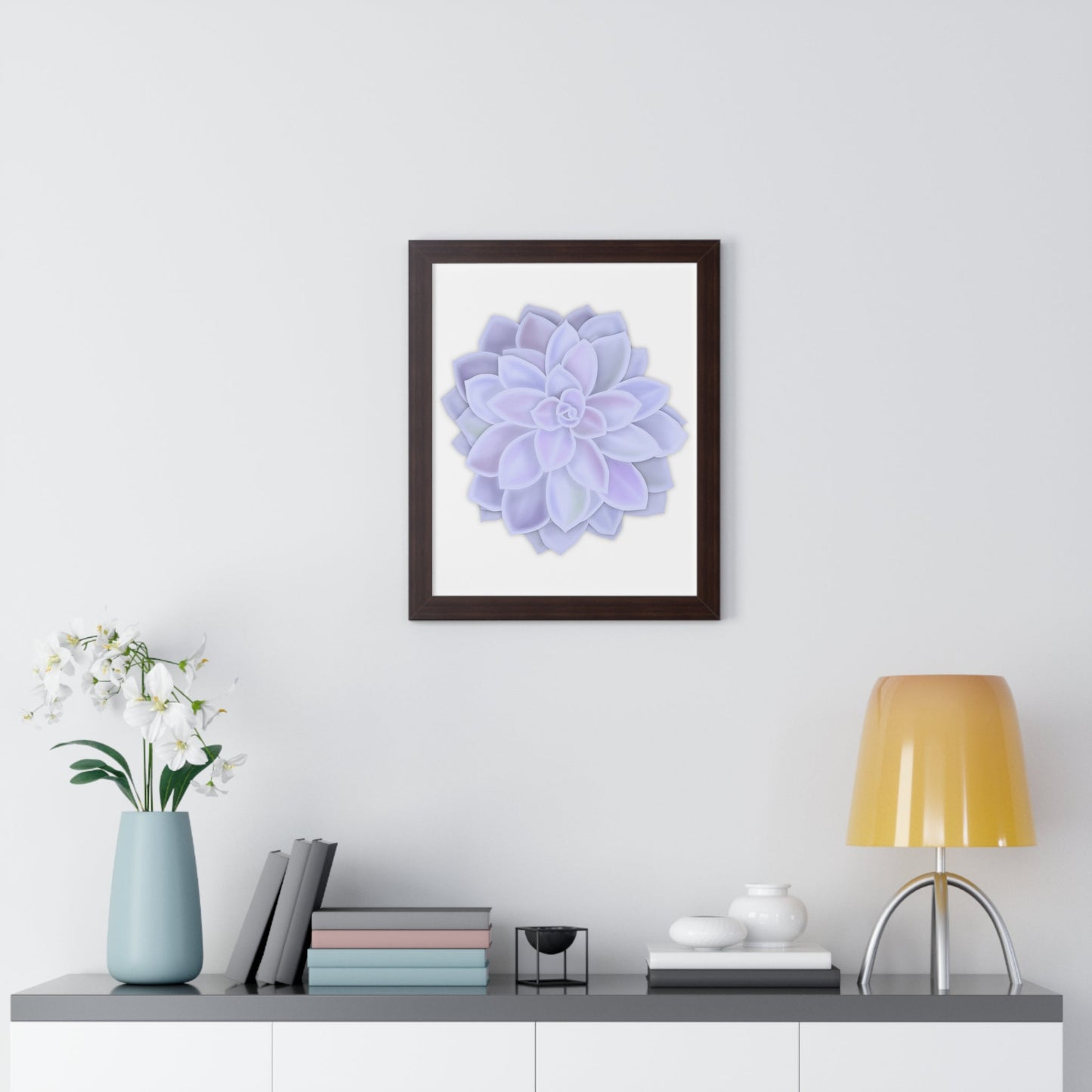 Graptopetalum Murasaki Succulent Framed Print – Botanical Wall Art