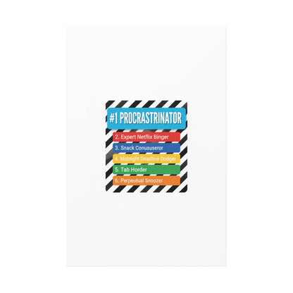 #1 Procrastinator Canvas, Rank-Style List Poster | Top-List Ranking Obsession