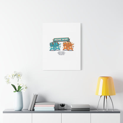 Meme War: Six vs. Seven Canvas Wall Art