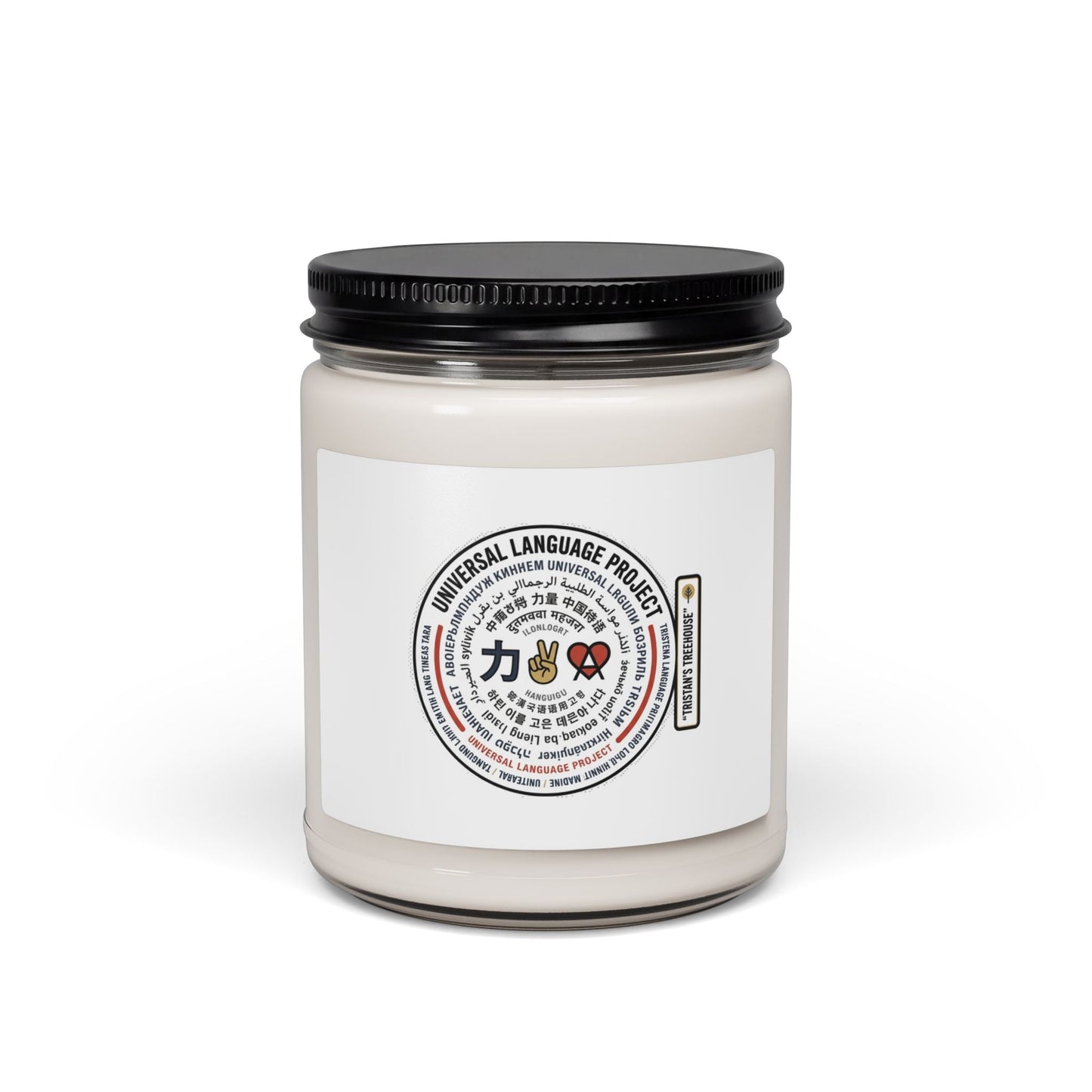 Scented Soy Candle — Universal Language: Love/Joy/Peace Multi-Script 9oz