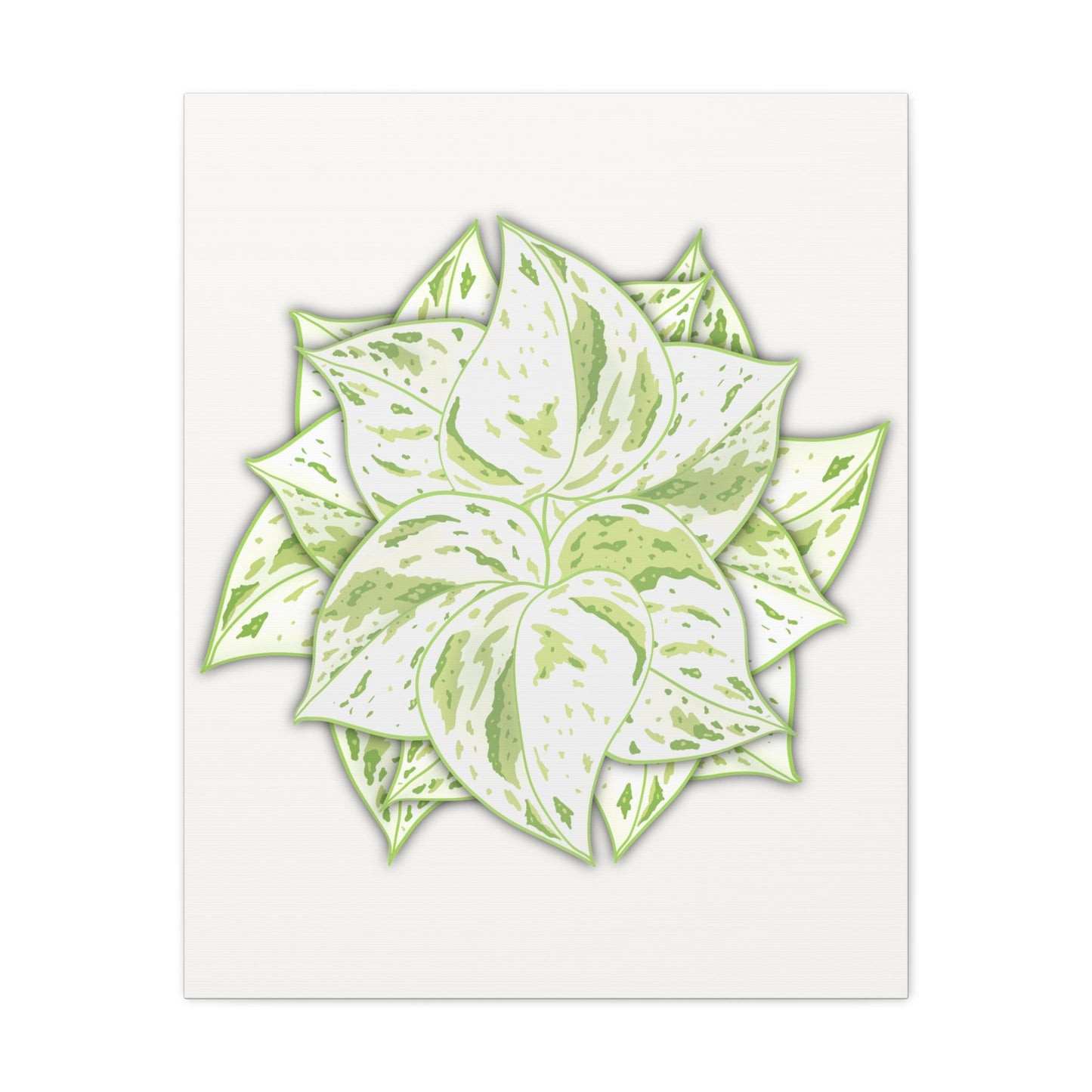 Snow Queen Pothos Canvas Print – Botanical Wall Art